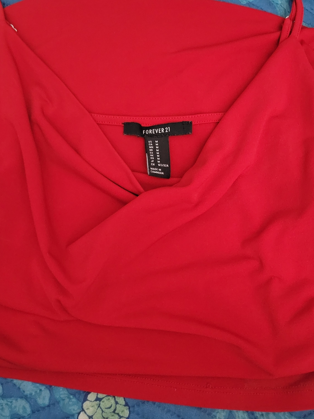 Forever 21 Red Strapless Cowl Neck Dress